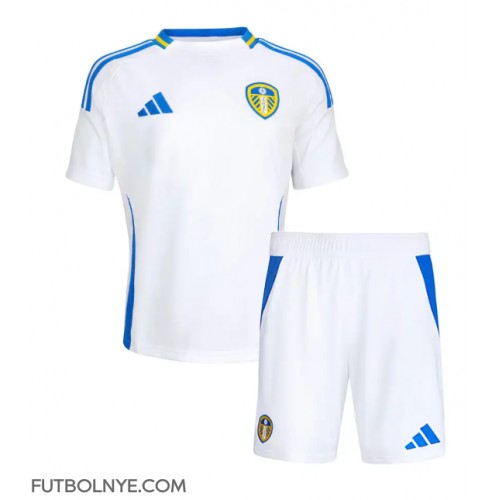 Camiseta Leeds United Primera Equipación para niños 2024-25 manga corta (+ pantalones cortos)